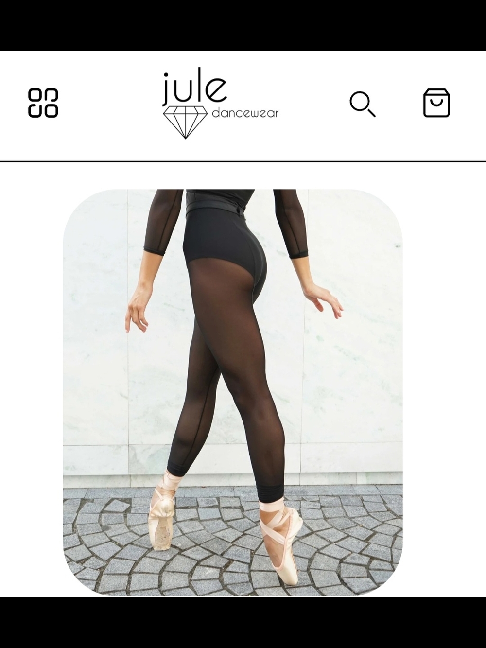 Jule Dancewear Meshies Black Sheer Ballet Leggings